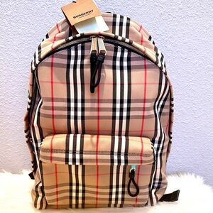 NEW Burberry Check Beige Backpack